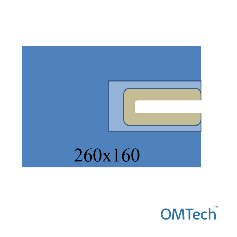 Покриття операційне OMTech™ для ортопедії №8 260см х 160см універсальне з U-подібним адгез. опер. полем 70см х 7см та поглинаючою зоною(СМС - 35 г/м2)